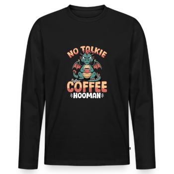 Dragon Coffee Mythical Creatures - Men's Premium Organic Long Sleeve Shirt - black - Front - Nico (187cm)