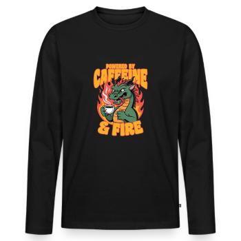 Dragon Coffee Mythical Creatures - Men's Premium Organic Long Sleeve Shirt - black - Front - Nico (187cm)
