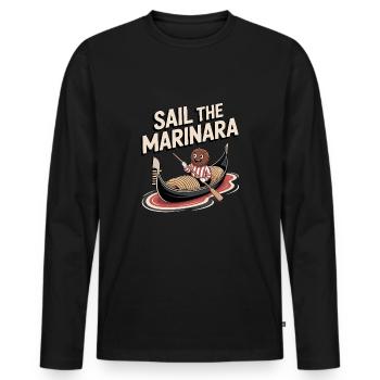 Sail the Marinara Fun Design - Men's Premium Organic Long Sleeve Shirt - black - Front - Nico (187cm)