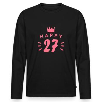 27. Geburtstag 27 Jahre alt Happy Birthday Spruch - Männer Premium Bio Langarmshirt - Schwarz - Vorne - Nico (187cm)