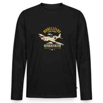 Modellflieger Modellflug RC Flugzeug Test Pilot - Männer Premium Bio Langarmshirt - Schwarz - Vorne - Nico (187cm)