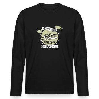 Segelflieger Segelflugzeug Pilot Geschenk - Männer Premium Bio Langarmshirt - Schwarz - Vorne - Nico (187cm)