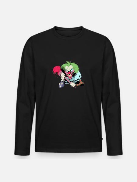 Horror Clown - Männer Premium Bio Langarmshirt - Schwarz