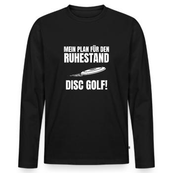Ruhestand Disc Golf Frisbee Geschenk - Männer Premium Bio Langarmshirt - Schwarz - Vorne - Nico (187cm)