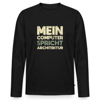 Mein Computer Spricht Architektur - Männer Premium Bio Langarmshirt - Schwarz - Vorne - Nico (187cm)