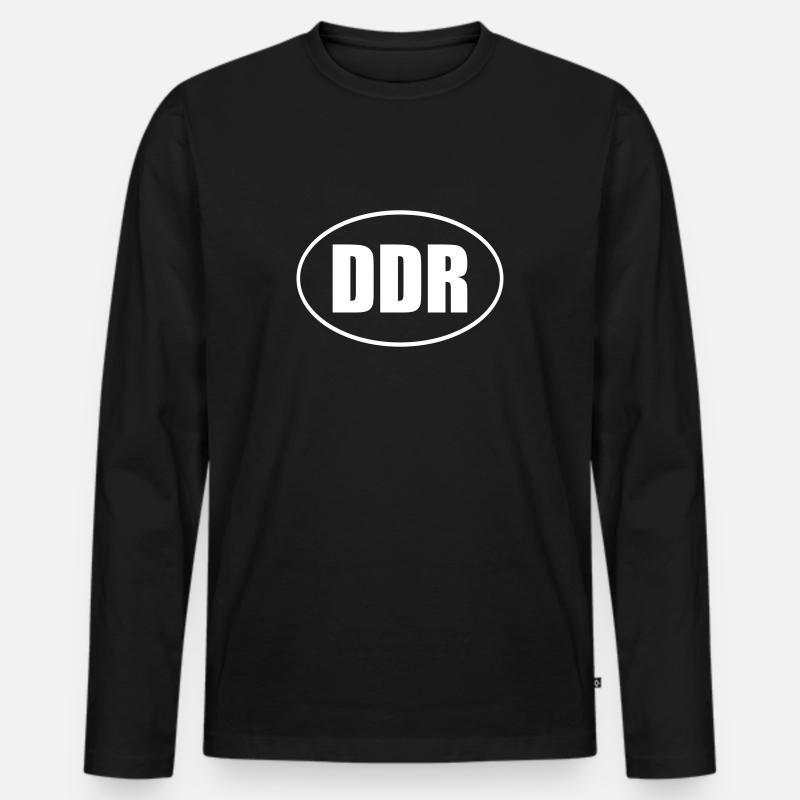 DDR - Männer Premium Bio Langarmshirt - Schwarz