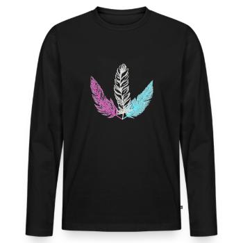 trans plume - T-shirt manches longues Premium bio Homme - noir - Devant - Nico (187cm)