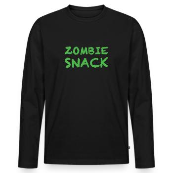 Zombie Snack, Halloween Costume Party Fast Food - Men's Premium Organic Long Sleeve Shirt - black - Front - Nico (187cm)