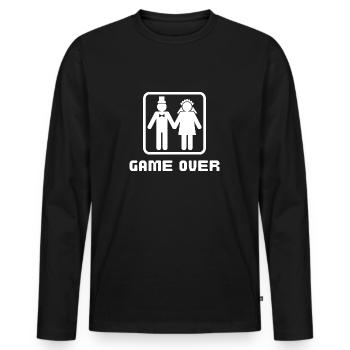 Heirat - Männer Premium Bio Langarmshirt - Schwarz - Vorne - Nico (187cm)