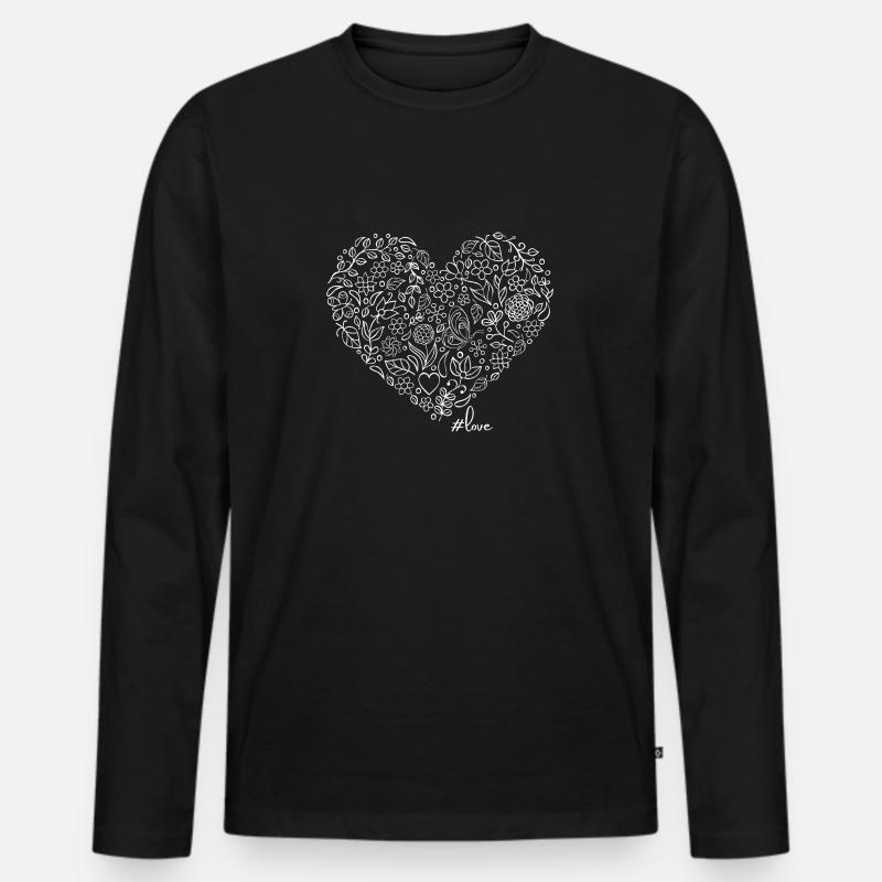 Liebe, Love - Männer Premium Bio Langarmshirt - Schwarz