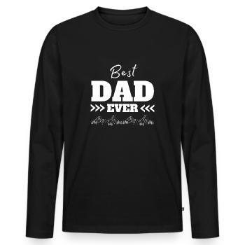 Best dad ever dad gift - Men's Premium Organic Long Sleeve Shirt - black - Front - Nico (187cm)
