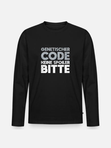 Genetischer Code, Keine Spoiler Bitte - Männer Premium Bio Langarmshirt - Schwarz