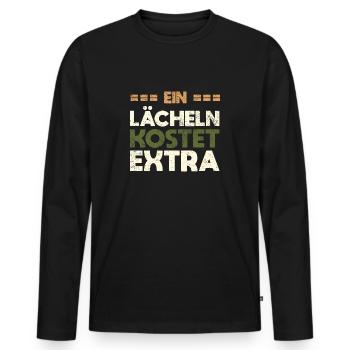 Ein Lächeln Kostet Extra - Männer Premium Bio Langarmshirt - Schwarz - Vorne - Nico (187cm)