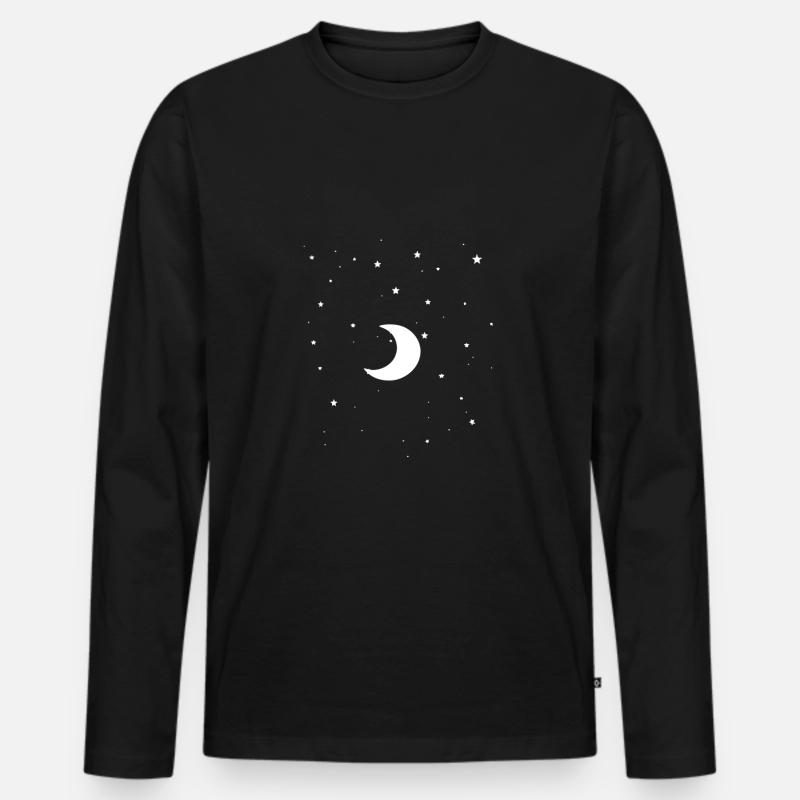 mond und sterne - Männer Premium Bio Langarmshirt - Schwarz