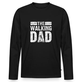 The Walking Dad - Papa Vater Vatertag Geschenk - Männer Premium Bio Langarmshirt - Schwarz - Vorne - Nico (187cm)
