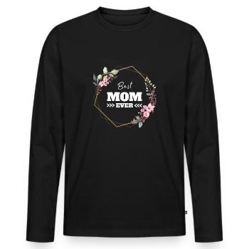 Meilleur cadeau maman maman - T-shirt manches longues Premium bio Homme - noir - Devant - Nico (187cm)