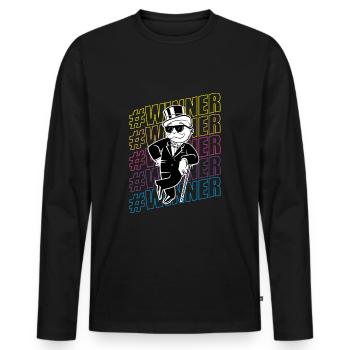 Monopoly Hashtag Winner Cool Rich Uncle Pennybags - Men's Premium Organic Long Sleeve Shirt - black - Front - Nico (187cm)