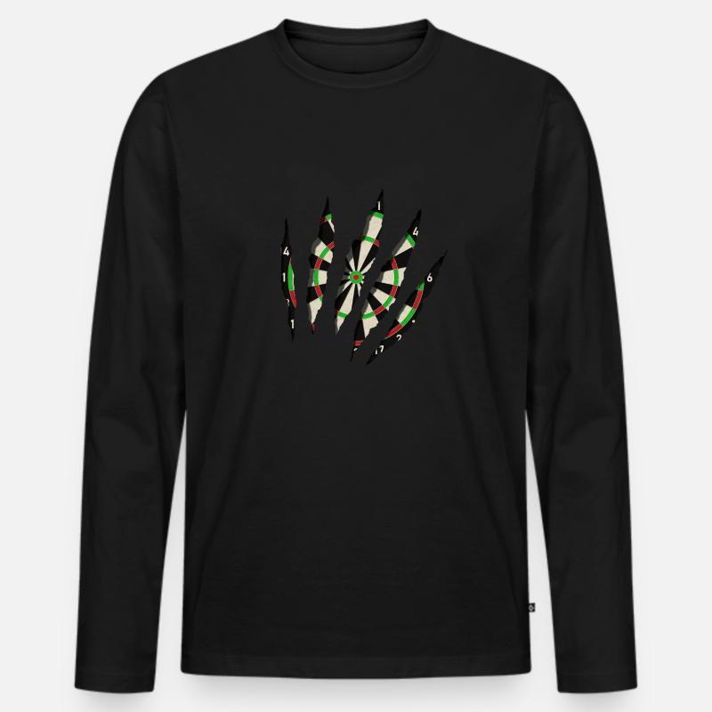 Dartscheibe - Männer Premium Bio Langarmshirt - Schwarz