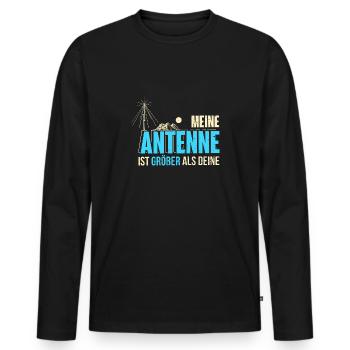 Amateurfunker Hobby Funker Geschenkidee - Männer Premium Bio Langarmshirt - Schwarz - Vorne - Nico (187cm)