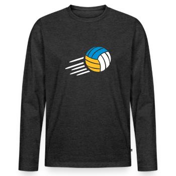 Beach-volley - T-shirt manches longues Premium bio Homme - anthracite chiné - Devant - Nico (187cm)
