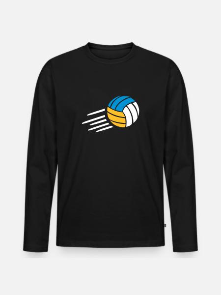 Beachvolleyball - Männer Premium Bio Langarmshirt - Schwarz