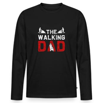 The Walking Dad - Dad Father Father's Day Gift - Men's Premium Organic Long Sleeve Shirt - black - Front - Nico (187cm)