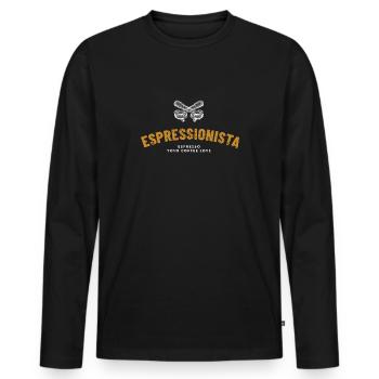 Espresso your coffee love - Men's Premium Organic Long Sleeve Shirt - black - Front - Nico (187cm)