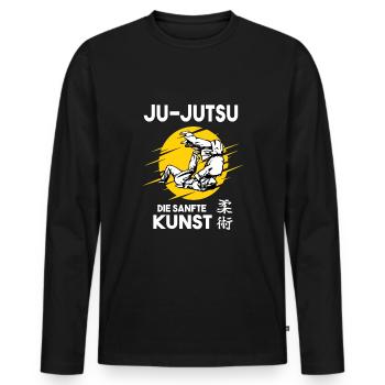 Ju-Jutsu die sanfte Kunst T-Shirt - Männer Premium Bio Langarmshirt - Schwarz - Vorne - Nico (187cm)