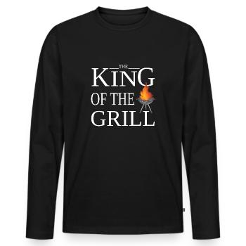 The King of the Grill - Der König des Grills - Männer Premium Bio Langarmshirt - Schwarz - Vorne - Nico (187cm)