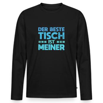 Der Beste Tisch Ist Meiner - Männer Premium Bio Langarmshirt - Schwarz - Vorne - Nico (187cm)