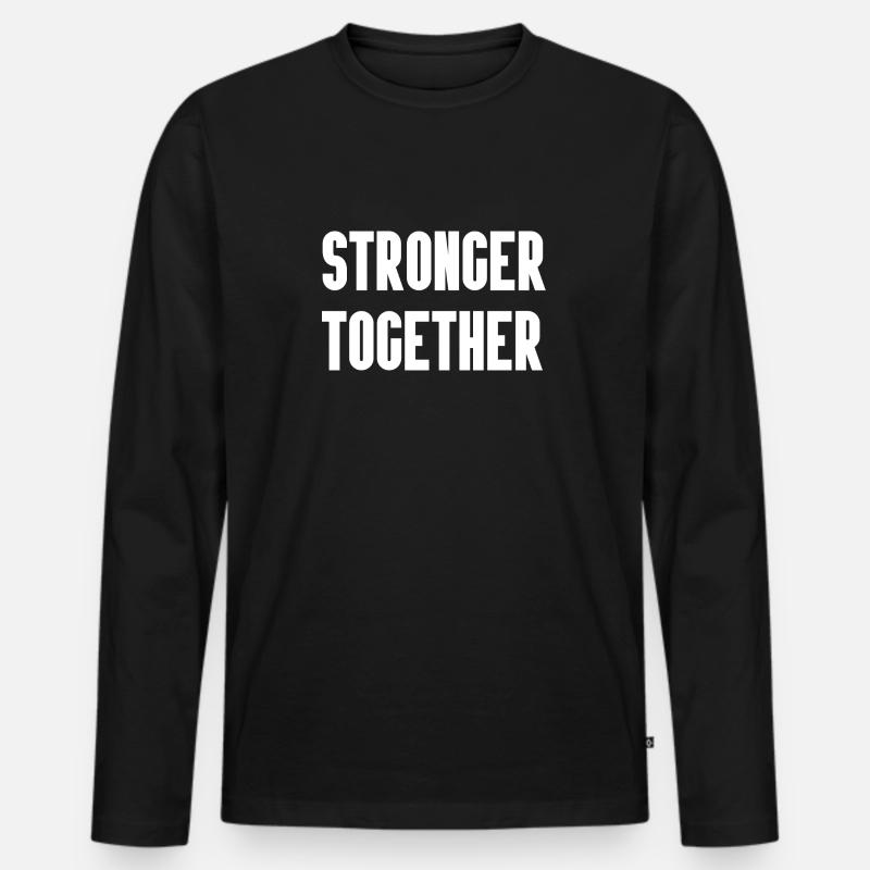 Stronger Together - Männer Premium Bio Langarmshirt - Schwarz