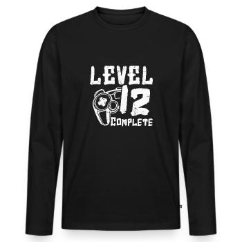 12. Geburtstag Level 12 Complete 12 Jahre Gamer - Männer Premium Bio Langarmshirt - Schwarz - Vorne - Nico (187cm)