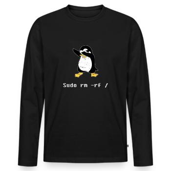 Sudo rm RF Admin Sysadmin Java Linux Gift - Men's Premium Organic Long Sleeve Shirt - black - Front - Nico (187cm)