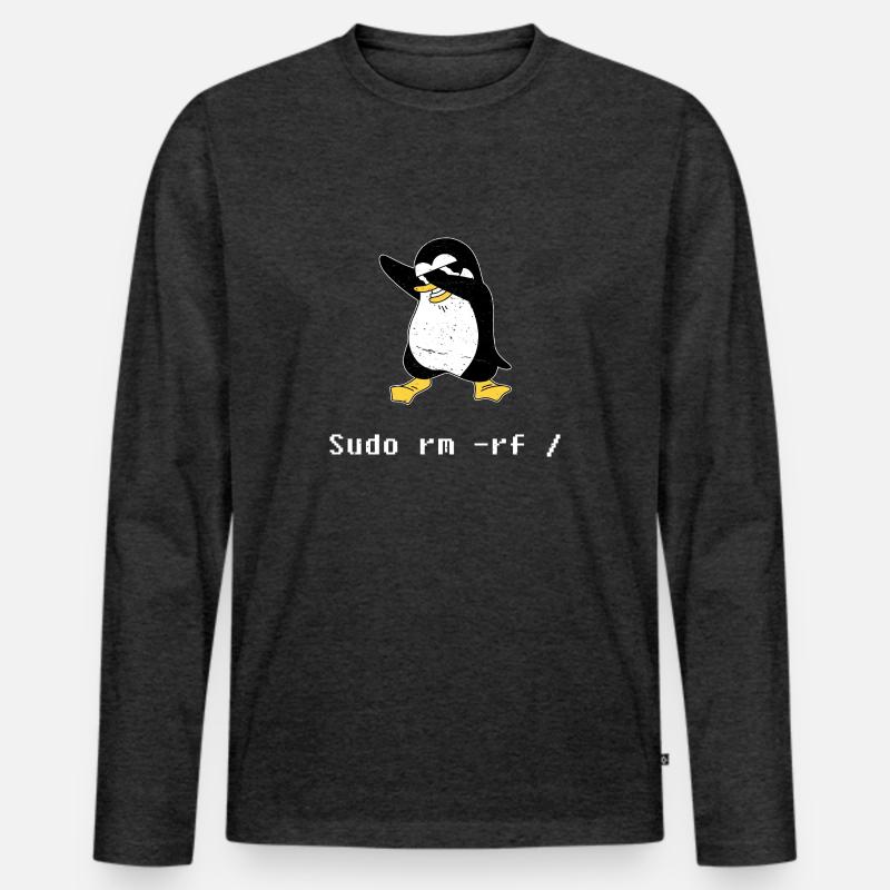 Sudo rm RF Admin Sysadmin Java Linux Gift Men's Premium Organic Long Sleeve Shirt