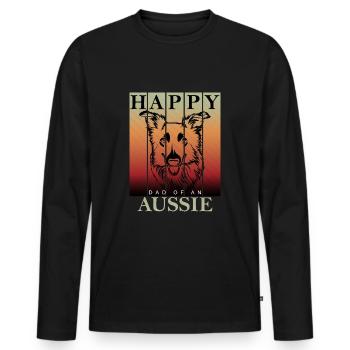 Australien Shepherd Aussie Dad - Männer Premium Bio Langarmshirt - Schwarz - Vorne - Nico (187cm)
