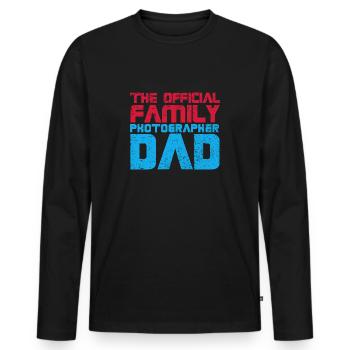The Official Family Photographer Dad - Men's Premium Organic Long Sleeve Shirt - black - Front - Nico (187cm)