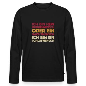 Ich Bin Kein Morgenmensch Oder Ein... - Männer Premium Bio Langarmshirt - Schwarz - Vorne - Nico (187cm)