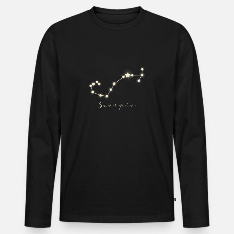 Sternzeichen Scorpion - Männer Premium Bio Langarmshirt - Schwarz