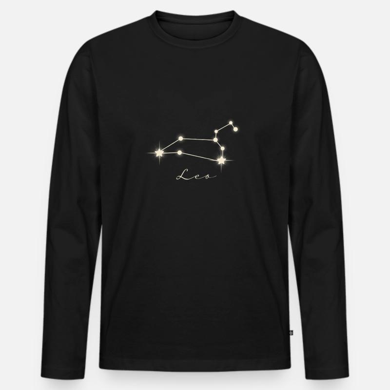 Sternzeichen Löwe - Männer Premium Bio Langarmshirt - Schwarz