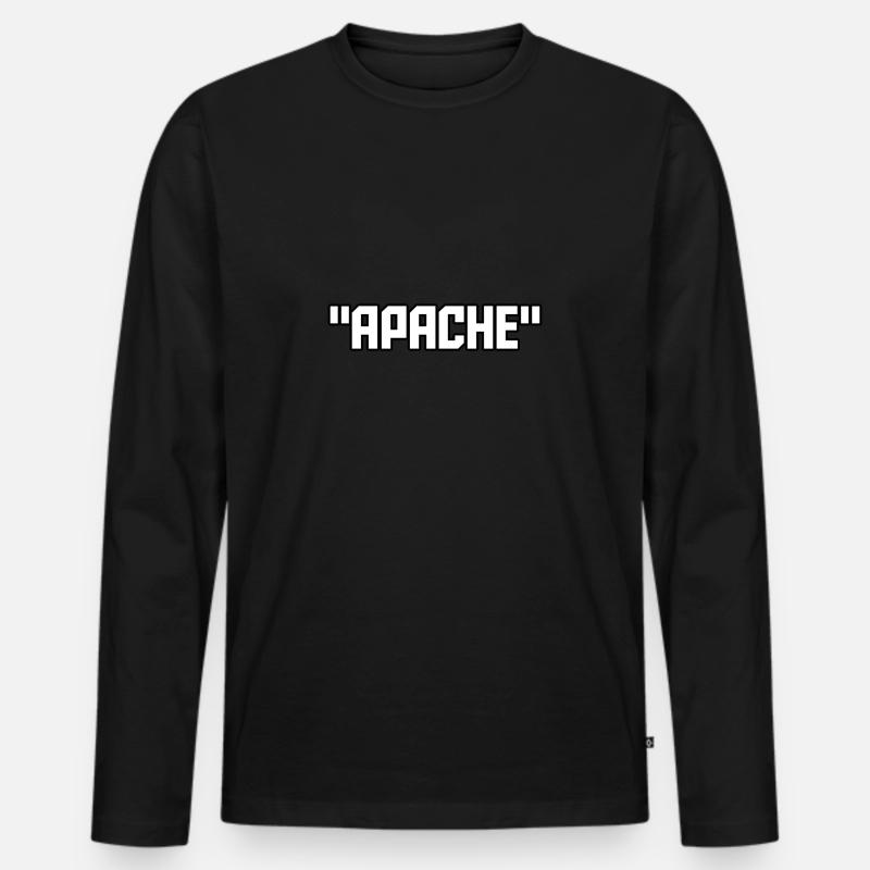Apache - Männer Premium Bio Langarmshirt - Schwarz