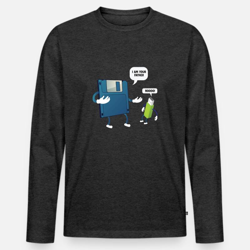 Father _ Son Floppy Disk ... Programmierer & Nerd Männer Premium Bio Langarmshirt