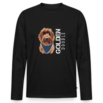 Goldendoodle avec inscription - T-shirt manches longues Premium bio Homme - noir - Devant - Nico (187cm)