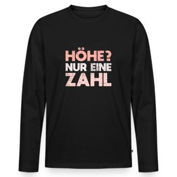 Höhe? Nur Eine Zahl - Männer Premium Bio Langarmshirt - Schwarz - Vorne - Nico (187cm)