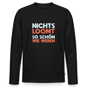 Nichts Loomt So Schön Wie Weben - Männer Premium Bio Langarmshirt - Schwarz - Vorne - Nico (187cm)