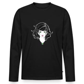 Fille d’anime gothique - T-shirt manches longues Premium bio Homme - noir - Devant - Nico (187cm)