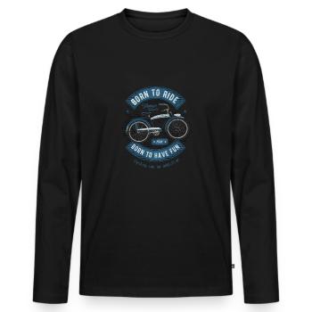Fahrrad im Vintage Style - Männer Premium Bio Langarmshirt - Schwarz - Vorne - Nico (187cm)