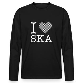 J’aime ska - ska musique garçon grossier - T-shirt manches longues Premium bio Homme - noir - Devant - Nico (187cm)