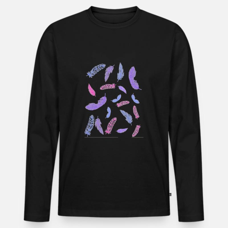 bi federn - Männer Premium Bio Langarmshirt - Schwarz