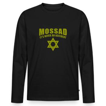 Mossad it’s never an accident Davidstern Cadeau - T-shirt manches longues Premium bio Homme - noir - Devant - Nico (187cm)