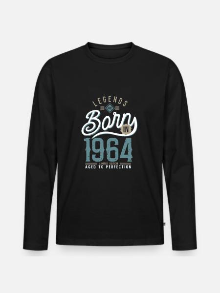 Legends are born in 1964 anniversary 58 years - Men's Premium Organic Long Sleeve Shirt - black